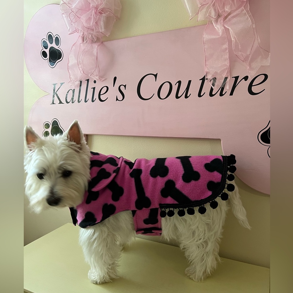 Handmade Designer Fleece Jacket with Collar.